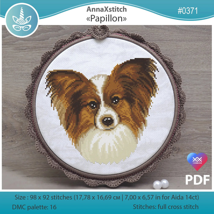 Papillon - PDF Cross Stitch Pattern