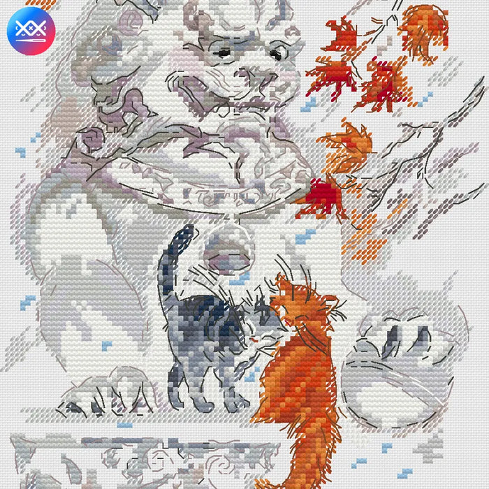 Cat Late Love- PDF Cross Stitch Pattern