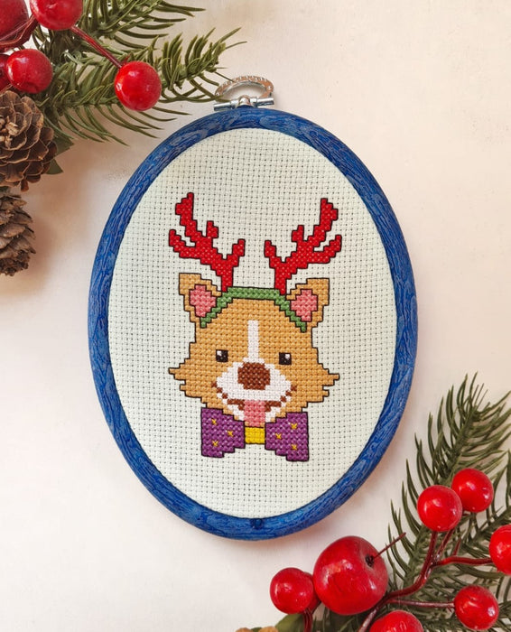 Christmas Corgi boy - PDF Cross Stitch Pattern