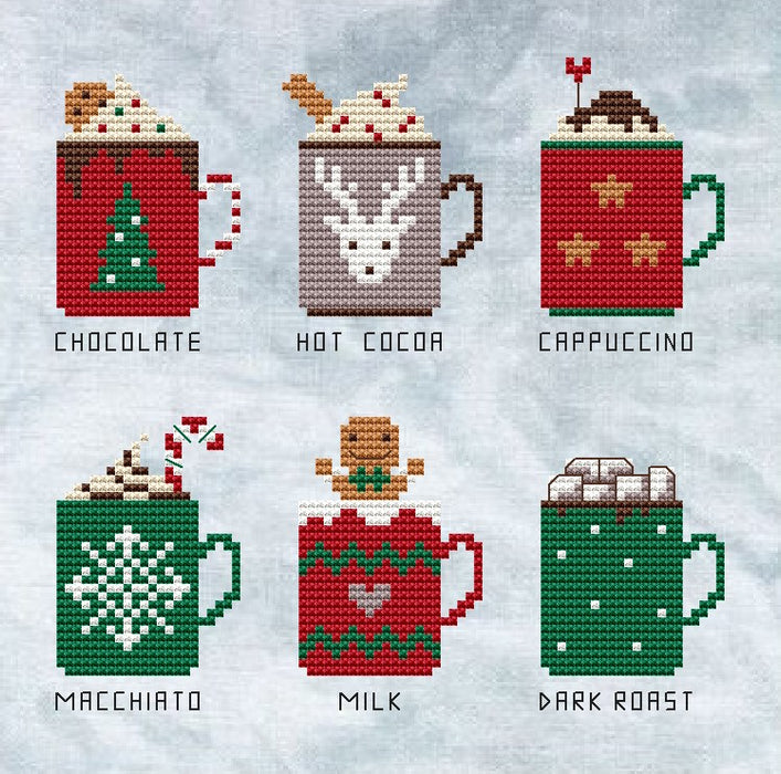 Christmas mugs - PDF Cross Stitch Pattern