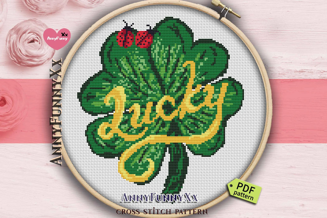 Clover for good luck - PDF Cross Stitch Pattern