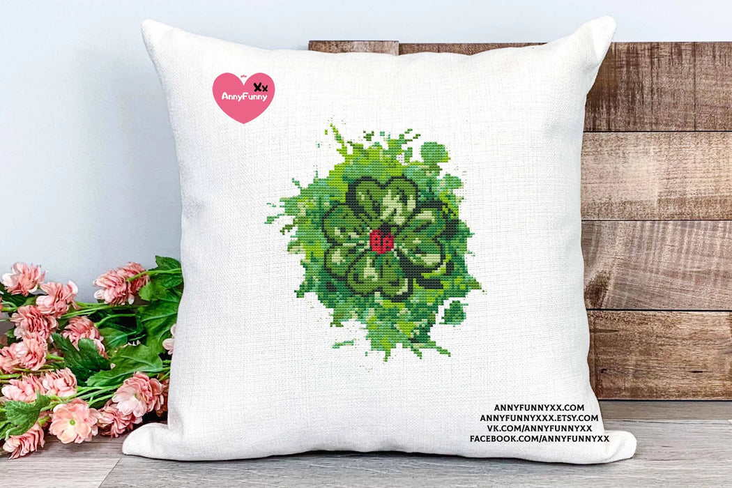 Lady and Clover - PDF Cross Stitch Pattern