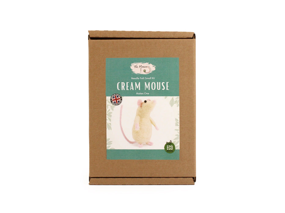 Felting Kit - Cream Mouse Needle Felt Kit