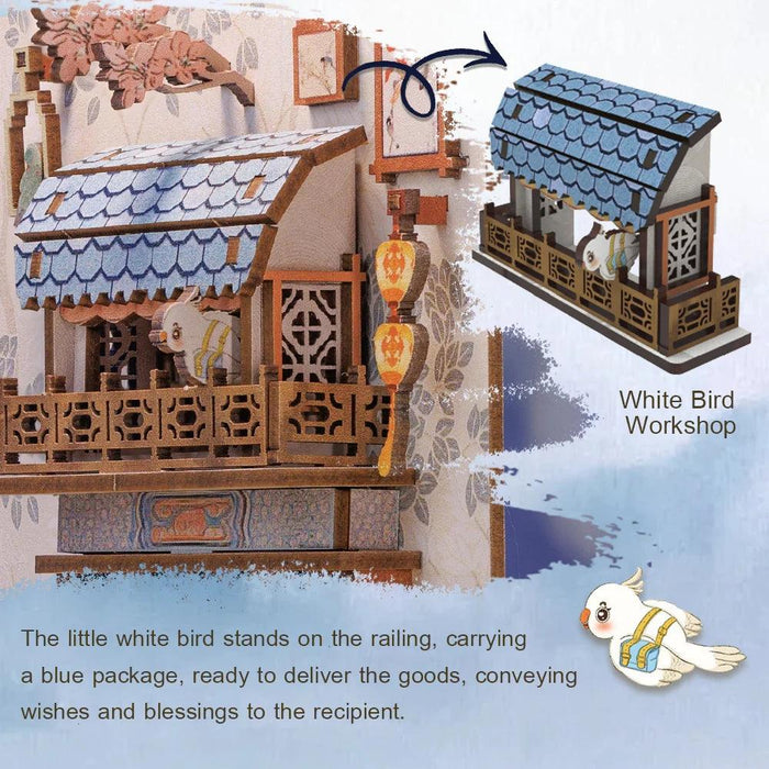 Book Nook Wizardi Miniature - Azure Phoenix Lodge Roombox Kit