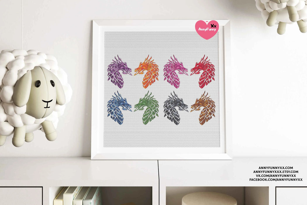 Dragons. Panel - PDF Cross Stitch Pattern