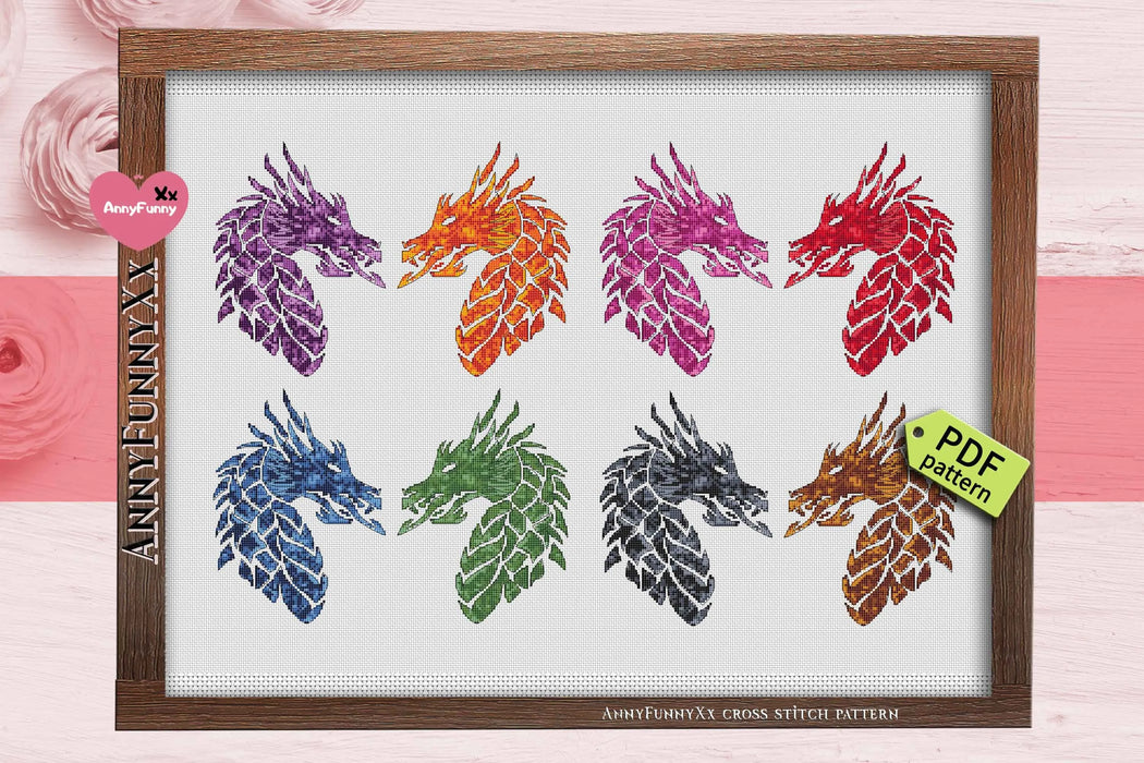 Dragons. Panel - PDF Cross Stitch Pattern