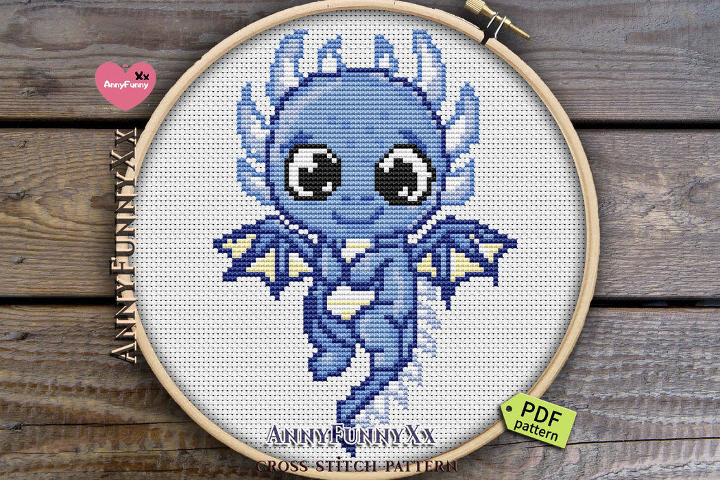 Red dragon baby - PDF Cross Stitch Pattern