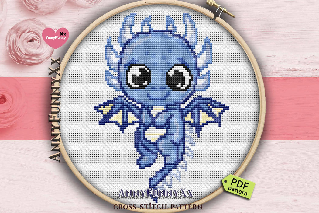 Red dragon baby - PDF Cross Stitch Pattern