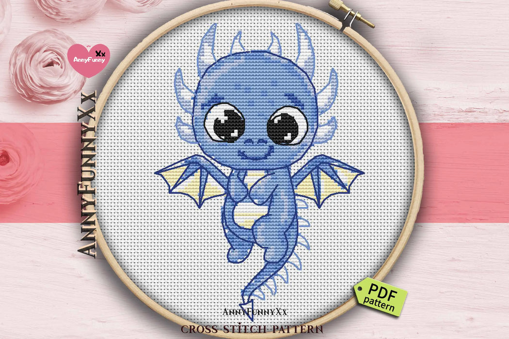 Red dragon baby - PDF Cross Stitch Pattern