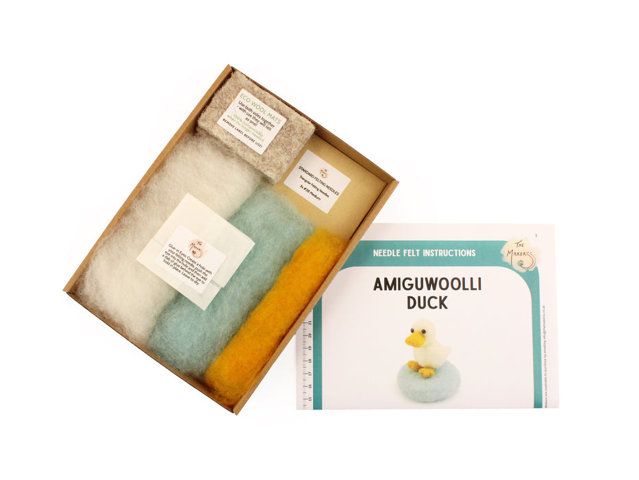 Felting Kit - Tiny Duck Needle Felt Kit. Amiguwoolli