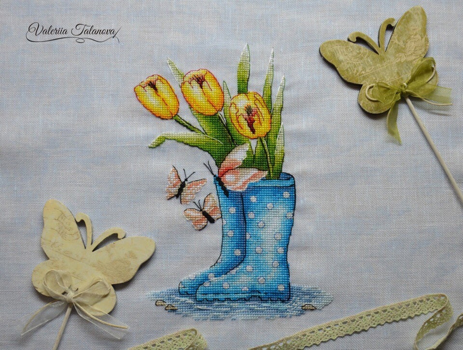 In the spring puddles - PDF Cross Stitch Pattern