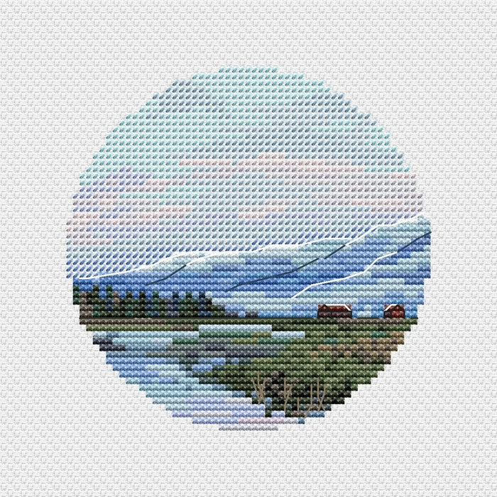 Evening in the mountains - PDF Cross Stitch Pattern