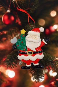 Christmas Ornament - Glossy Gingerbread Santa. Wizardi Festive Decoration F07-N2-13-SEE203A