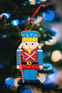 Christmas Ornament - Gingerbread Blue Soldier. Wizardi Festive Decoration F07-N2-4-A2584B