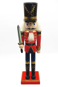 Christmas Nutcracker the Swordsman. Wizardi Classic Wooden Festive Decoration F07M14-39-N01365B