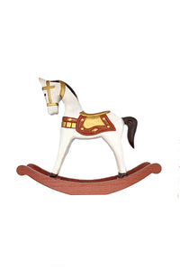 White Rocking Horse - Christmas Decoration  by Wizardi F07M4-7-XY22-2A11810A