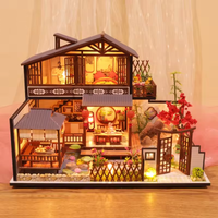 Japanese House Dollhouse Kit - Miniature Wizardi Roombox Kit with LED Light F07M51-78-P002-A