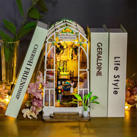 Garden House Dollhouse Kit - Miniature Wizardi Roombox Kit with LED Light F07M51-81-M2313