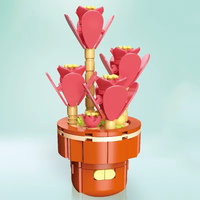 Plant Building Brick Kit - Red Flower by Wizardi F07N11-29-32(113)