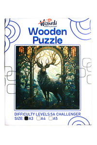 Mysterious Deer - Jigsaw Wooden Puzzle by Wizardi F07N9-18