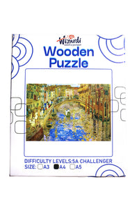 Venetian Canal Scene after Maurice Prendergast - Jigsaw Wooden Puzzle by Wizardi F07N9-21