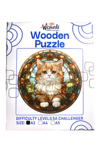 Royal Cat- Jigsaw Wooden Puzzle by Wizardi F07N9-33
