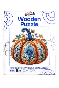 Ornate Pumpkin - Jigsaw Wooden Puzzle by Wizardi F07N9-37