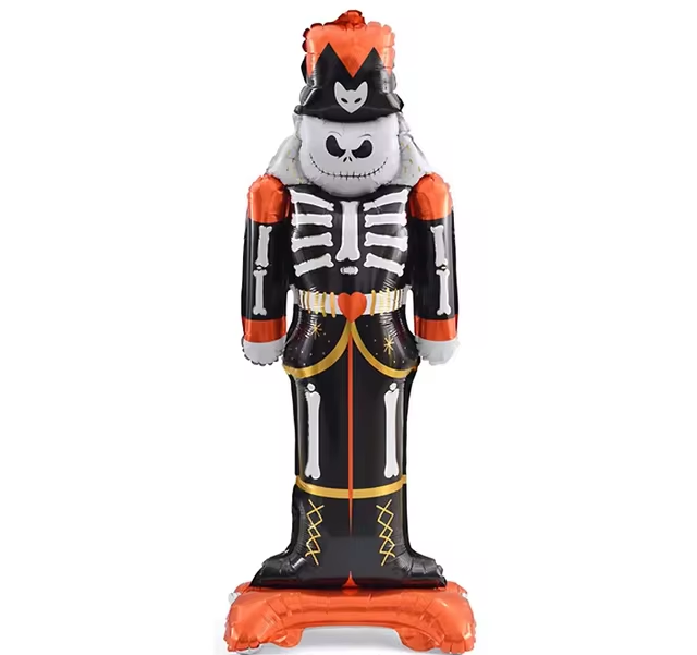 Halloween Orange Skeleton Standing Foil Balloon Decoration F07M1-41 Orange