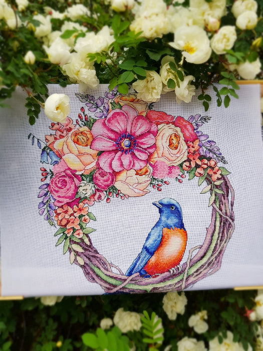 Floral Wreath - PDF Cross Stitch Pattern