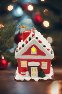 Christmas Ceramic Ornament - Mini Christmas House by Wizardi F07N7-11