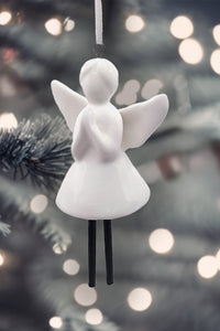 Christmas Ceramic Bell Ornament - Angel by Wizardi F07N7-27