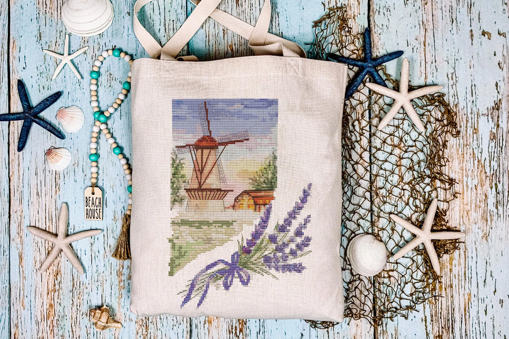 Mill in Lilac - PDF Cross Stitch Pattern