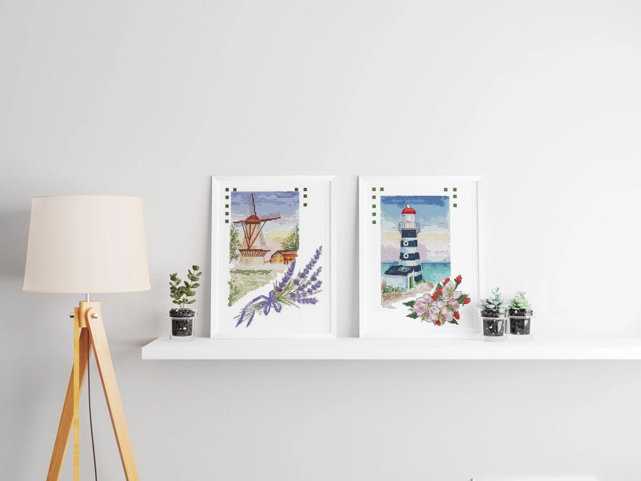 Lighthouse with Rosehip - PDF Cross Stitch Pattern