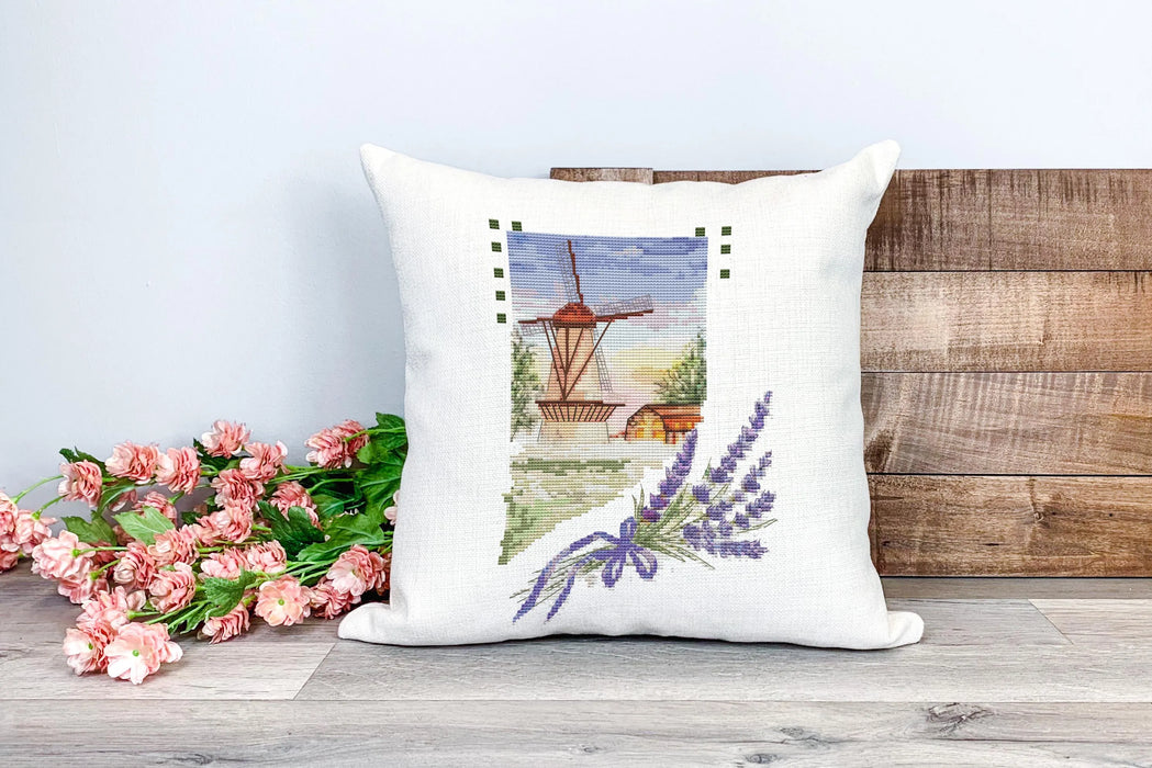 Mill in Lilac - PDF Cross Stitch Pattern