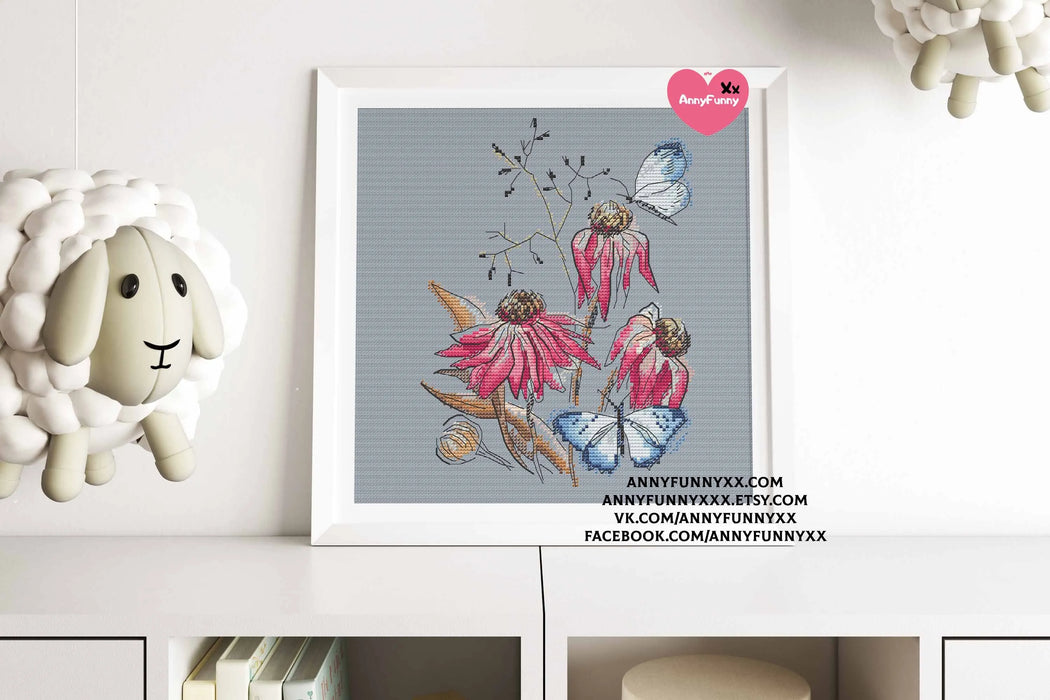 Flowers Sketch. Cham - PDF Cross Stitch Pattern