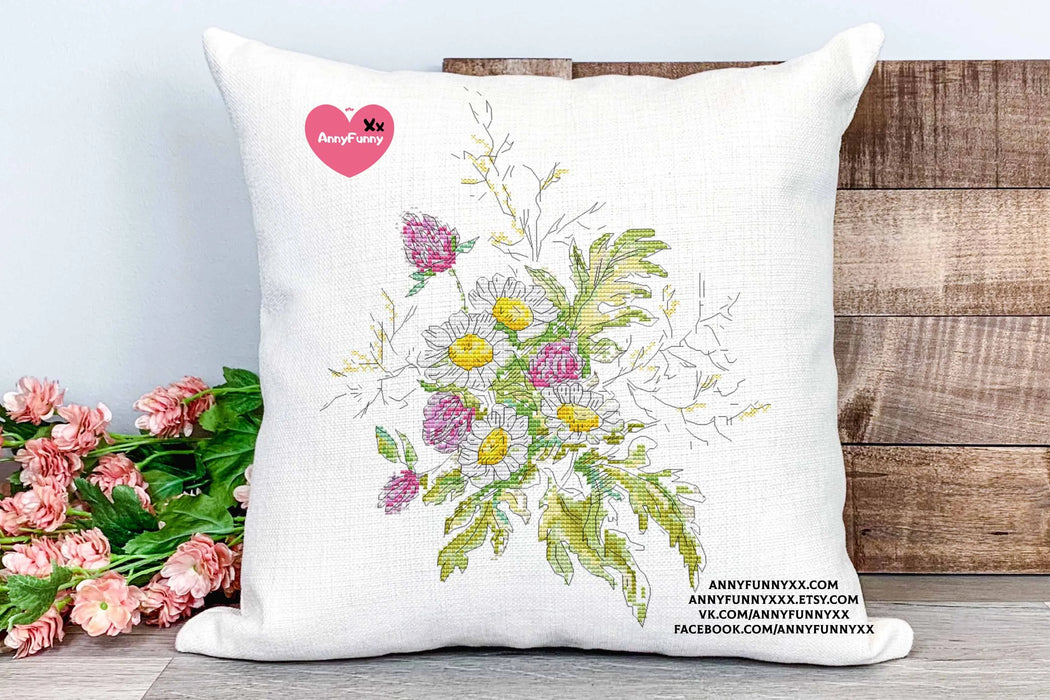 Flowers Sketch. Clover - PDF Cross Stitch Pattern