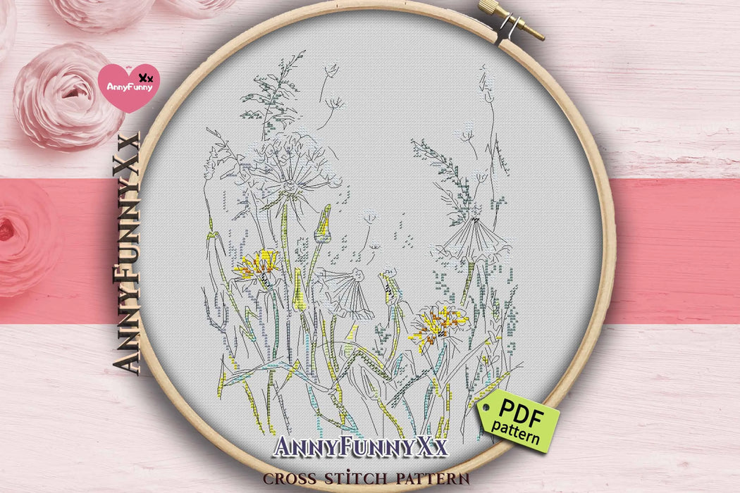 Flowers Sketch. Dand - PDF Cross Stitch Pattern