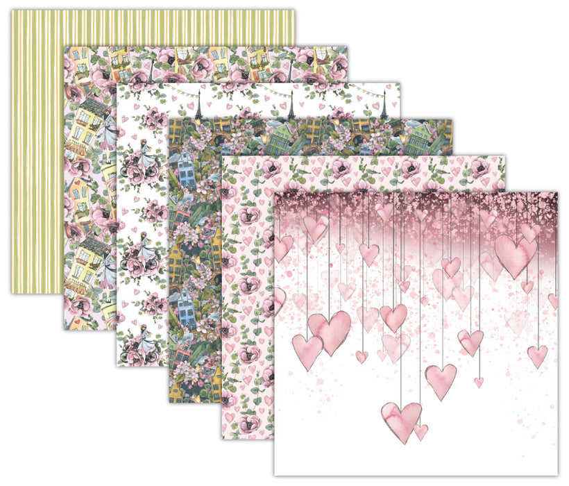 Romantic Story Scrapbook Paper Pack. 12 Sheets of 15.2x15.2cm Heavyweight Paper Pad F07M2-3 AC230312-06