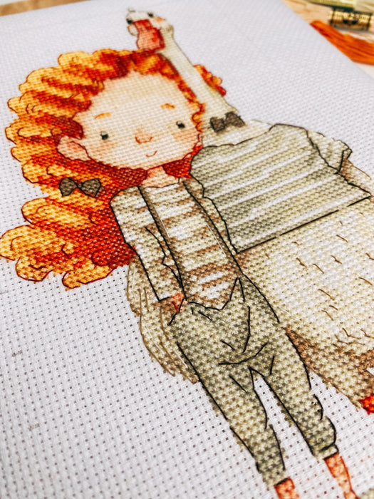 Girl and Goose - PDF Cross Stitch Pattern