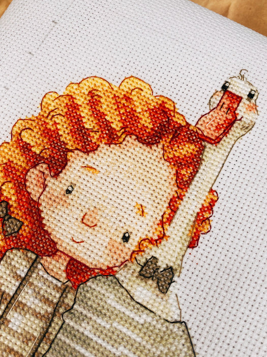 Girl and Goose - PDF Cross Stitch Pattern