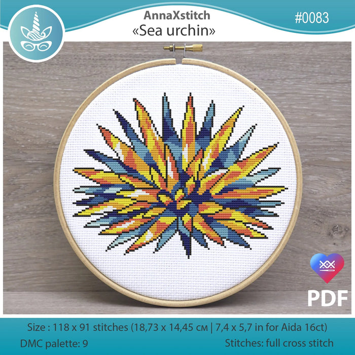 Sea urchin - PDF Cross Stitch Pattern