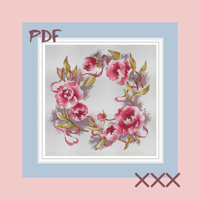 Silk Peony 3 - PDF Cross Stitch Pattern