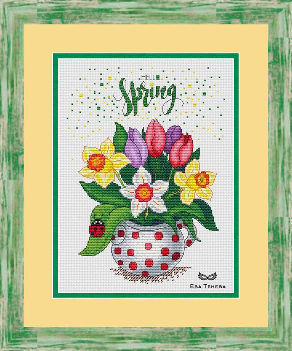 Hello Spring! - PDF Cross Stitch Pattern