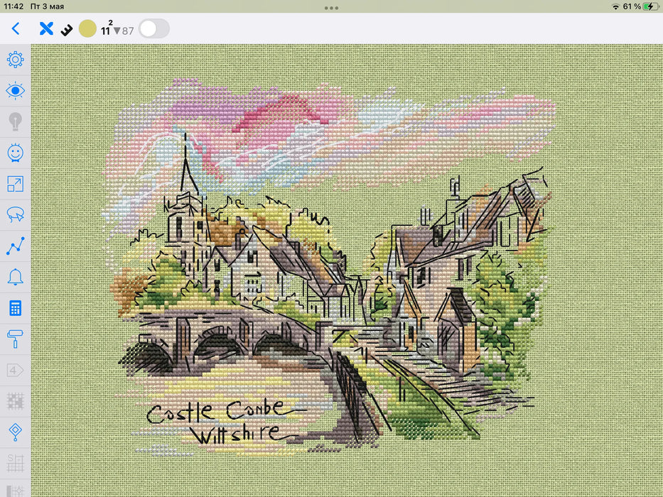 Castle Combe Wiltshire - PDF Cross Stitch Pattern