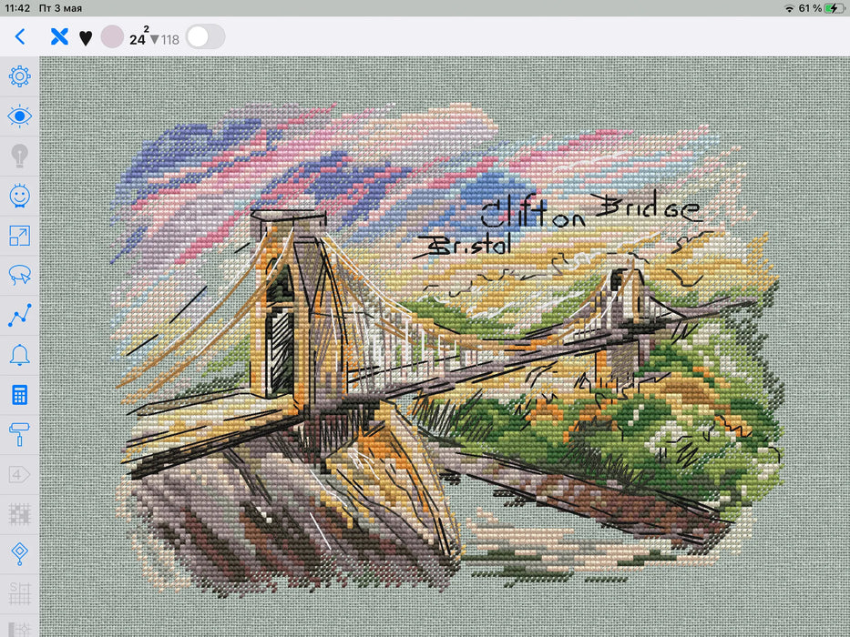 Clifton Suspension Bridge - PDF Cross Stitch Pattern