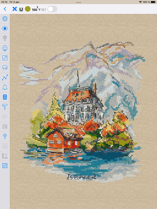 Iseltwald Castle - PDF Cross Stitch Pattern