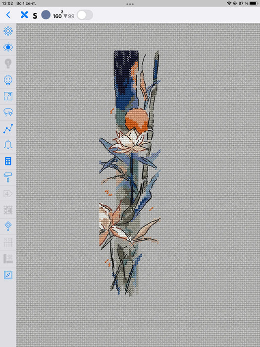 Bookmark. Moon Flower - PDF Cross Stitch Pattern