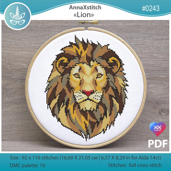 Lion - PDF Cross Stitch Pattern