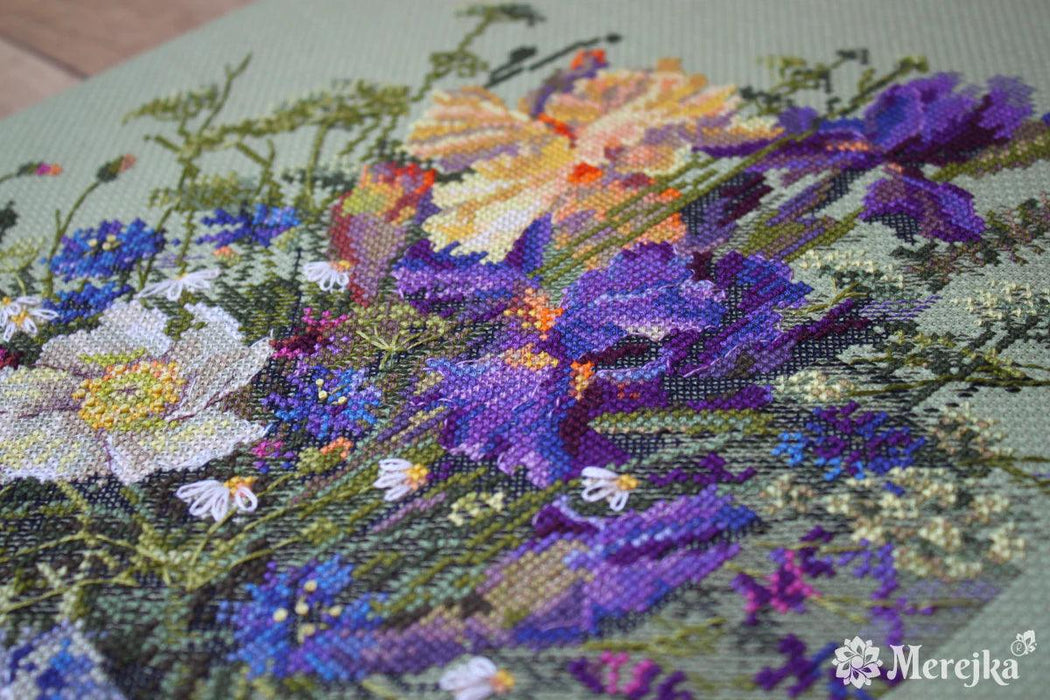 Irises and Wildflowers K-249 Counted Cross-Stitch Kit - Wizardi