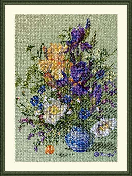 Irises and Wildflowers K-249 Counted Cross-Stitch Kit - Wizardi